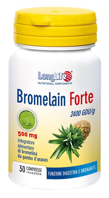 Longlife Bromelain Forte Integratore Anticellulite 30 Compresse