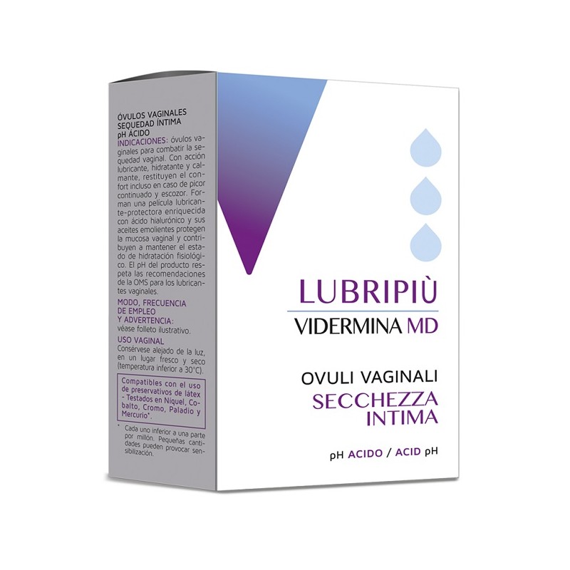 Vidermina Lubripiu' Ovuli Vaginali 2 Blister Da 5 Ovuli