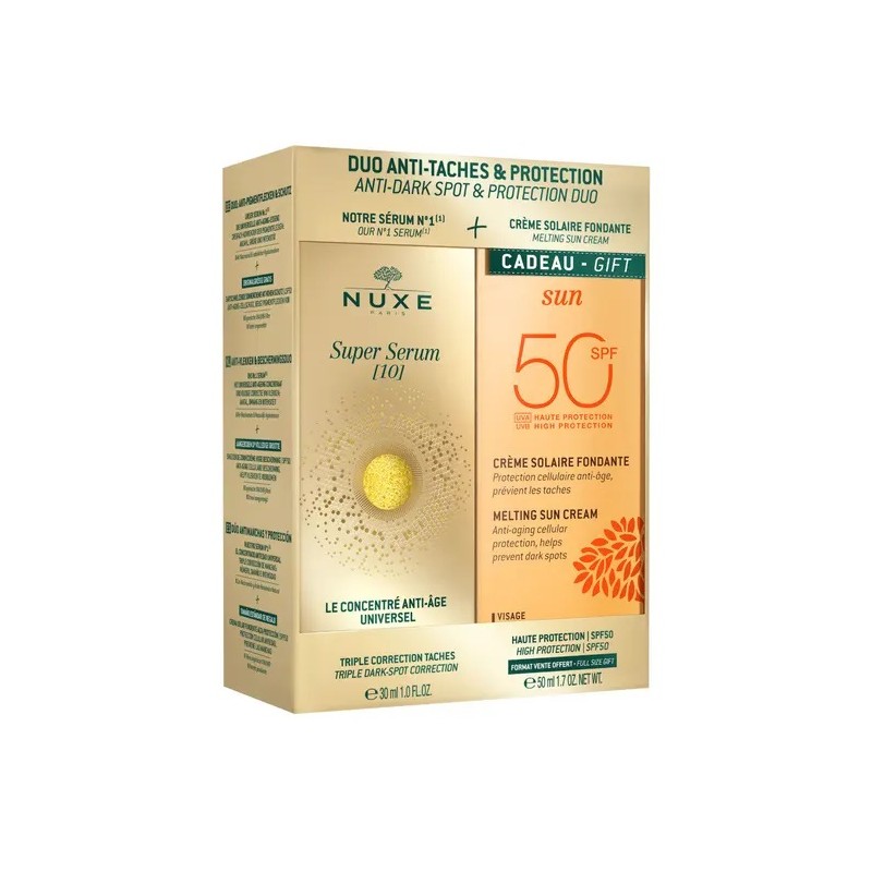 Nuxe Cofanetto Super Serum [10] Siero Anti-Macchia 30ml + Nuxe Sun Crema Solare Viso Spf50 50 ml