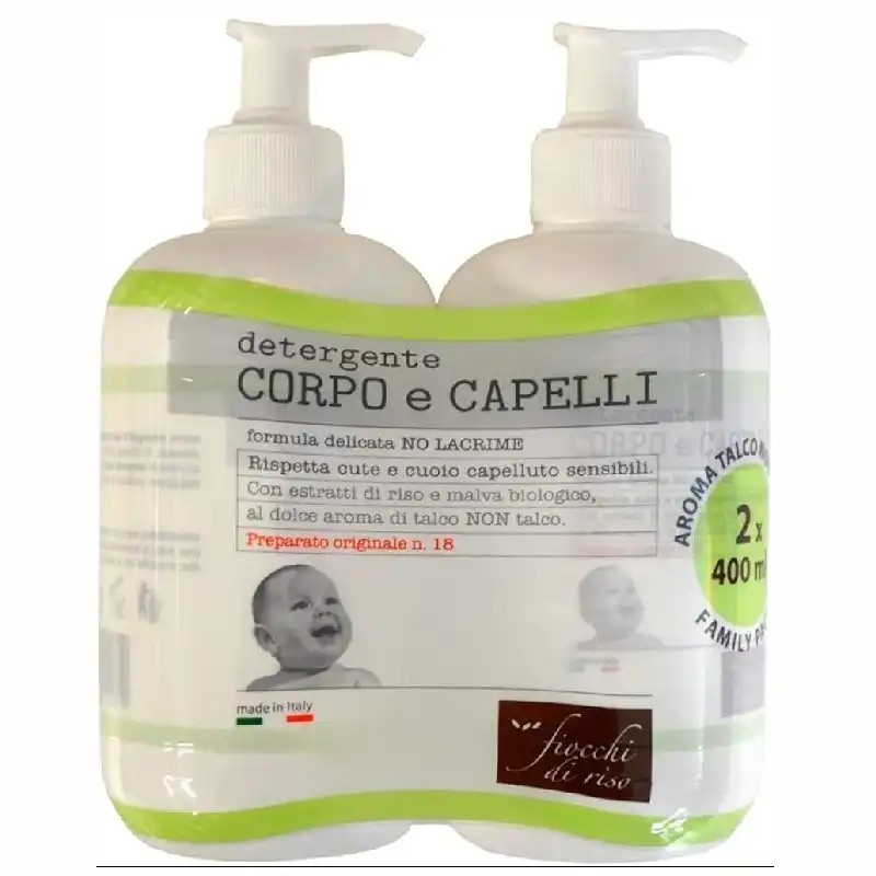 Fiocchi di riso Bipack Detergente Corpo/Capelli Talco 2x400 Ml