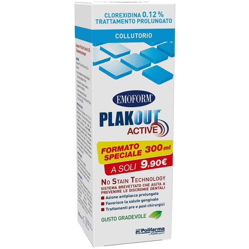 Emoform Plakout Clorexidina 0.12% collutorio 300 ml