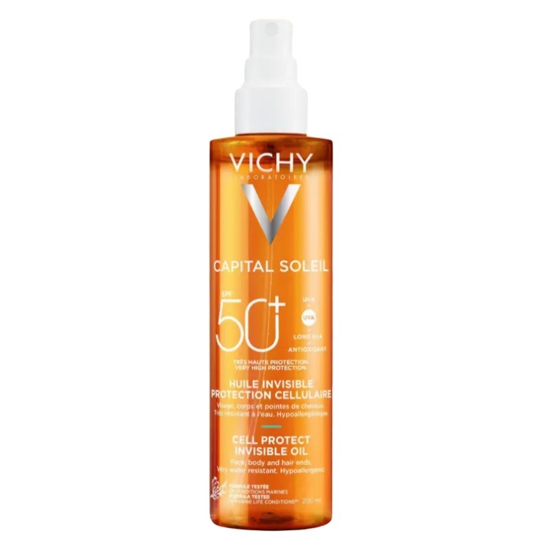 Vichy Capital Soleil spf50+ olio invisibile viso corpo capelli 200 ml